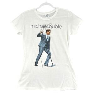 Optima White Michael Buble Graphic Short-Sleeve T-Shirt‎ Unisex Junior 2XL